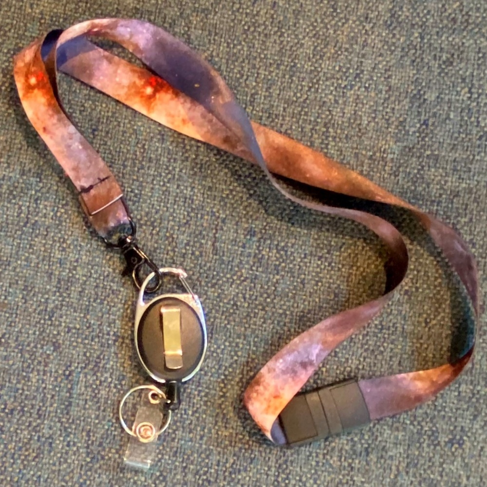 🌠ID Badge Keycard Clip Card Holder Lanyard with Stretch Ring & Snap-clip Space